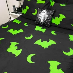 Budget 🔥 HELLS BLANKETS Bats Creature Of The Night [Toxic] | SUPER KING QUILT SET** ⌛
