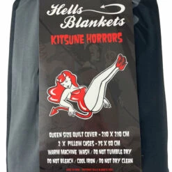 Coupon ✔️ HELLS BLANKETS Anime & Manga Kitsune Horrors | QUEEN QUILT SET 😉 -Spooky Stuff Store Hells Blankets Kitsune Horrors queen 700x700