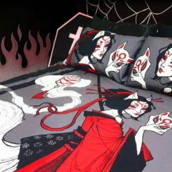 Coupon ✔️ HELLS BLANKETS Anime & Manga Kitsune Horrors | QUEEN QUILT SET 😉 -Spooky Stuff Store Hells Blankets Kitsune Horrors Quilt Edit d7b384da 504b 46dd 8bd2 9d3bc3d43cc6 700x700