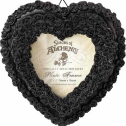 Buy ⭐ ALCHEMY GOTHIC Gothic Homewares Small Black Rose Heart | PHOTO FRAME 🛒