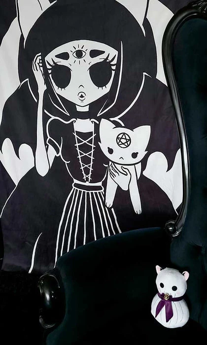 Deals ✔️ BESERK CRYPT Bats Cat Magick | TAPESTRY BLANKET ✔️ 4 Deals ✔️ BESERK CRYPT Bats Cat Magick | TAPESTRY BLANKET ✔️ - Image 4