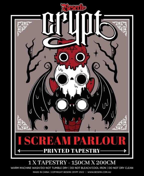 Best Pirce โญ BESERK CRYPT Bats I Scream Parlour | TAPESTRY BLANKET ๐ฅ 2 Best Pirce โญ BESERK CRYPT Bats I Scream Parlour | TAPESTRY BLANKET ๐ฅ - Image 2