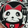 Budget 🧨 BESERK CLOTHING Cats Maneki | ROUND VINYL STICKER 🔔