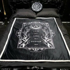 Promo 🥰 BLACKCRAFT Gothic Homewares Love Me Like My Demons Do | SHERPA BLANKET 👍