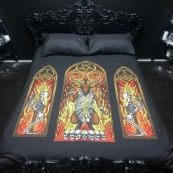 New ❤️  BLACKCRAFT Gothic Homewares Sunday Sermon | QUEEN DUVET COVER* ⭐