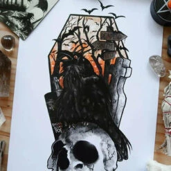 Top 10 ⌛ GHOSTS OF OCTOBER Edgar Allan Poe The Raven [A4] | PRINT ✔️ -Spooky Stuff Store ghosts of october the raven a4 print 2 2d934337 844c 44d7 9e86 3052385e9bab 700x700