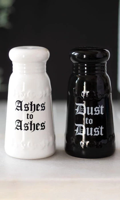 Hot Sale ๐ GOTHIC GIFTS Gothic Homewares Ashes To Ashes | SALT AND PEPPER SET โจ 1 Hot Sale ๐ GOTHIC GIFTS Gothic Homewares Ashes To Ashes | SALT AND PEPPER SET โจ