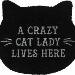 Cheap ⭐ GOTHIC GIFTS Gothic Homewares Black Cat Lady Shaped | DOOR MAT 🔔