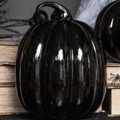Discount ❤️ GOTHIC GIFTS Gothic Homewares Black [Glass] | PUMPKIN DECOR* ✨ -Spooky Stuff Store gothic gifts black glass pumpkin decor set 5 700x700