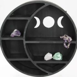 Promo 🌟 GOTHIC GIFTS Gothic Homewares Round Triple Moon | HANGING SHELF 👏