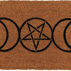 Cheapest 💯 GOTHIC GIFTS Gothic Homewares Natural Triple Moon | DOOR MAT 😍