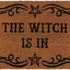 Deals 🥰 GOTHIC GIFTS Gothic Homewares Natural Witch Is In | DOOR MAT 🥰