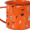Coupon 🛒 GOTHIC GIFTS Bats Orange Halloween Print | ENAMEL MUG 🔥