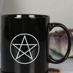 Outlet 😉 GOTHIC GIFTS Gothic Homewares Pentagram Black | MUG* 😀