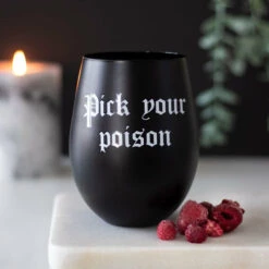 Discount ✔️ GOTHIC GIFTS Gothic Homewares Pick Your Poison | STEMLESS WINE GLASS ⌛ 9 Discount ✔️ GOTHIC GIFTS Gothic Homewares Pick Your Poison | STEMLESS WINE GLASS ⌛ -Spooky Stuff Store gothic gifts pick your poison stemless wine glass 4 3d6198b3 0ce4 4e82 adbf 299455233f3d 700x700