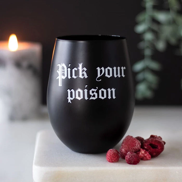 Discount ✔️ GOTHIC GIFTS Gothic Homewares Pick Your Poison | STEMLESS WINE GLASS ⌛ 5 Discount ✔️ GOTHIC GIFTS Gothic Homewares Pick Your Poison | STEMLESS WINE GLASS ⌛ - Image 5