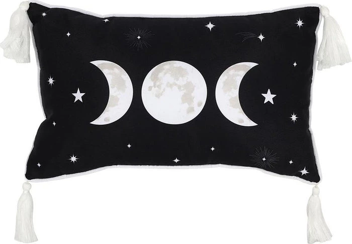 Budget 🧨 GOTHIC GIFTS Gothic Homewares Rectangular Triple Moon | CUSHION ⭐ 1 Budget 🧨 GOTHIC GIFTS Gothic Homewares Rectangular Triple Moon | CUSHION ⭐