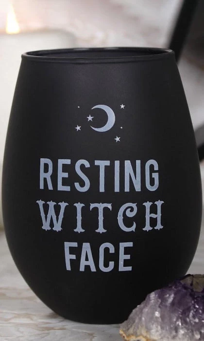 Buy โญ GOTHIC GIFTS Gothic Homewares Resting Witch Face | STEMLESS WINE GLASS ๐ 1 Buy โญ GOTHIC GIFTS Gothic Homewares Resting Witch Face | STEMLESS WINE GLASS ๐