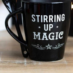 Best reviews of ✨ GOTHIC GIFTS Gothic Homewares Stirring Up Magic Black | MUG AND SPOON SET 🥰