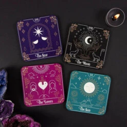 Brand new ✨ GOTHIC GIFTS Gothic Homewares Tarot Card | COASTER SET ⌛ -Spooky Stuff Store gothic gifts tarot card coaster set 3 0cce109a 7634 413c b304 70d24d5f4712 700x700