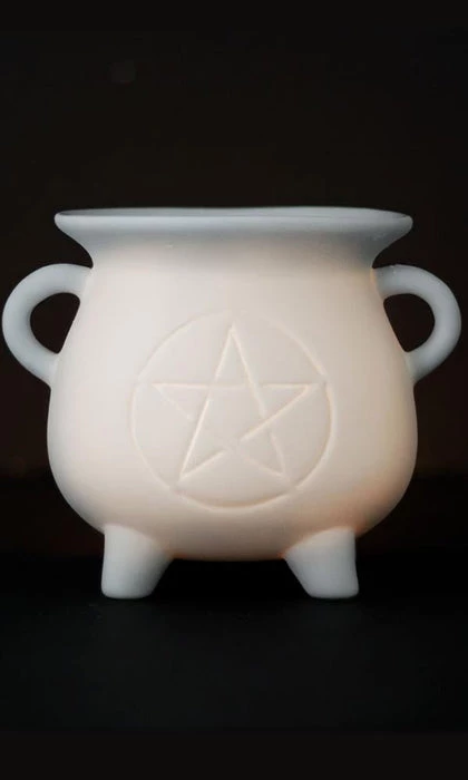 Best Pirce โค๏ธ GOTHIC GIFTS Gothic Homewares White Pentagram Cauldron | OIL BURNER ๐ 2 Best Pirce โค๏ธ GOTHIC GIFTS Gothic Homewares White Pentagram Cauldron | OIL BURNER ๐ - Image 2