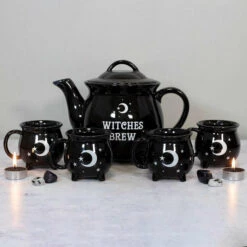 Outlet 🧨 GOTHIC GIFTS Gothic Homewares Witches Brew | TEA SET 😉