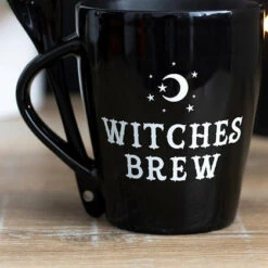 Hot Sale 🔔  GOTHIC GIFTS Gothic Homewares Witches Brew | MUG & SPOON SET 🧨