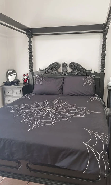 Deals ๐งจ HELLS BLANKETS Gothic Homewares Web Of Nightmares | QUEEN QUILT SET ๐ 1 Deals ๐งจ HELLS BLANKETS Gothic Homewares Web Of Nightmares | QUEEN QUILT SET ๐