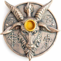 Hot Sale 😍 HOMEWARES Gothic Homewares Baphomet | INCENSE BURNER & CANDLE HOLDER ⌛ -Spooky Stuff Store homewares baphomet round incense burner candle holder 3 bb786664 43d9 44bf 84ff 65b4d40ebda2 700x700