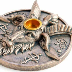 Hot Sale 😍 HOMEWARES Gothic Homewares Baphomet | INCENSE BURNER & CANDLE HOLDER ⌛ -Spooky Stuff Store homewares baphomet round incense burner candle holder 4 e0339d6f 74d1 4cb4 b325 462fbe309135 700x700