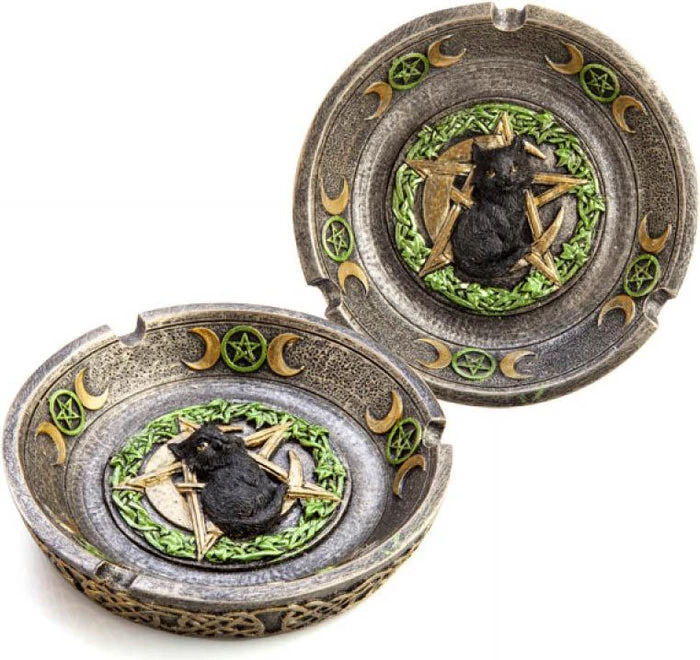Cheap ❤️ HOMEWARES Cats Black Cat Pentacle Moons | INCENSE BURNER & ASHTRAY* ❤️ 2 Cheap ❤️ HOMEWARES Cats Black Cat Pentacle Moons | INCENSE BURNER & ASHTRAY* ❤️ - Image 2