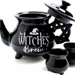 Best deal 🧨 HOMEWARES Gothic Homewares Witches' Brew Cauldron | TEA SET ✨ -Spooky Stuff Store homewares witches brew cauldron tea set 2 700x700