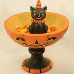 Hot Sale ⌛ JOHANNA PARKER Cats Black Cat | TREAT STAND ❤️ -Spooky Stuff Store johanna parker black cat treat stand 2 700x700