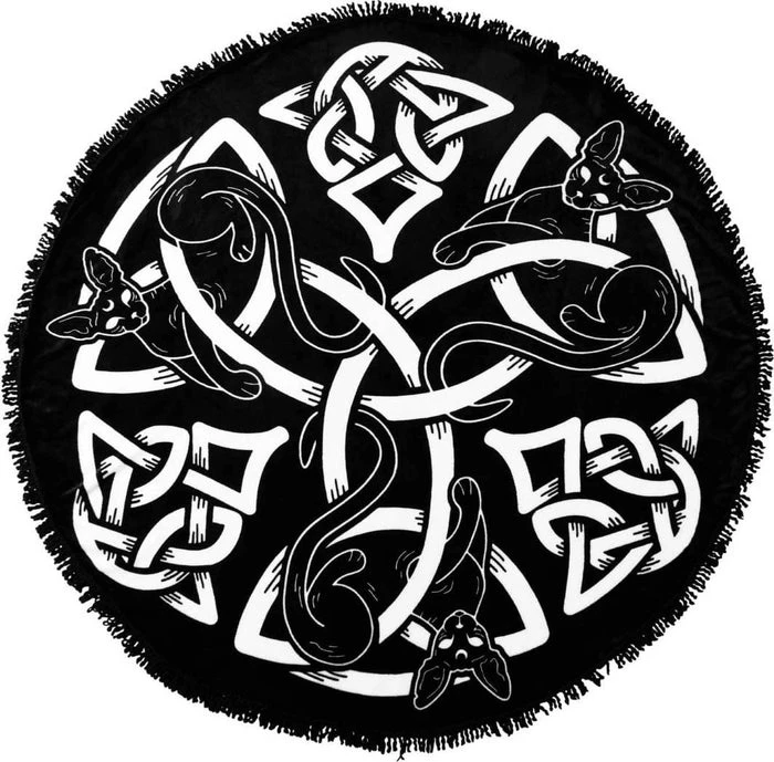 Discount 👍 KILLSTAR Cats Sith | ROUND BLANKET" 🤩 2 Discount 👍 KILLSTAR Cats Sith | ROUND BLANKET" 🤩 - Image 2