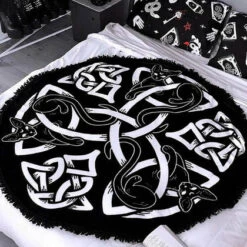 Discount 👍 KILLSTAR Cats Sith | ROUND BLANKET" 🤩