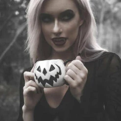 Brand new ❤️ LIVELY GHOSTS Gothic Homewares Haunted Hallows [White Pumpkin] | MUG [LIMITED] ⭐ -Spooky Stuff Store lively ghosts white pumpkin haunted hallows mug 12 dbca46b9 a537 4d13 b35a 6f2e2d18f496 700x700
