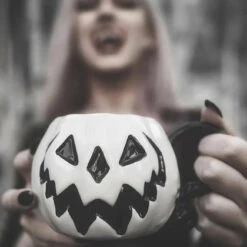 Brand new ❤️ LIVELY GHOSTS Gothic Homewares Haunted Hallows [White Pumpkin] | MUG [LIMITED] ⭐