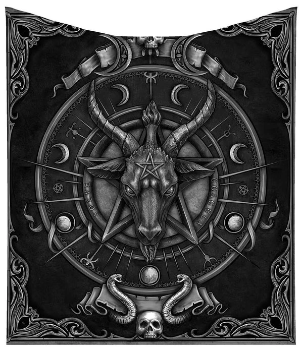 Cheapest ✨ NEMESIS NOW Gothic Homewares Baphomet | THROW BLANKET ⌛ 2 Cheapest ✨ NEMESIS NOW Gothic Homewares Baphomet | THROW BLANKET ⌛ - Image 2