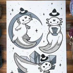 Best Sale 💯 PVMPKIN ART Gothic Homewares Axolotl Magick | ART PRINT ❤️