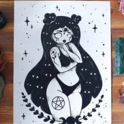 New 🌟  PVMPKIN ART Gothic Homewares Clairvoyant Witch | ART PRINT 😀