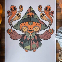 Best Pirce โค๏ธ PVMPKIN ART Ghosts Haunted Pumpkin Doll | ART PRINT ๐ฏ