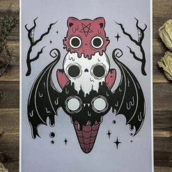 Wholesale ✨ PVMPKIN ART Bats I Scream Cone | ART PRINT ⭐