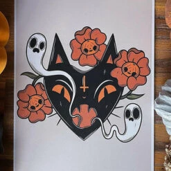 Discount ๐คฉ PVMPKIN ART Ghosts Ouija Purchette | ART PRINT โญ