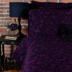 Discount 🤩 SIN IN LINEN Bats Elysian Fields [Purple] | FULL/DOUBLE SHEET SET 🎉 -Spooky Stuff Store sin in linen elysian fields purple double sheet set 04 76b17dd4 cb57 4189 987c 58103fa3d70c 700x700