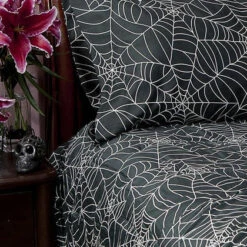 Deals ❤️  SIN IN LINEN Gothic Homewares Spider Web | DOUBLE/QUEEN DUVET COVER 🔔