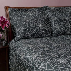 Best deal 🛒 SIN IN LINEN Gothic Homewares Spider Web | KING SHEET SET ❤️ -Spooky Stuff Store sin in linen spider web print king sheet set 3 191cfd6f e167 4834 85d9 fd91f432c8a0 700x700