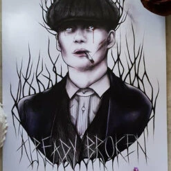 Cheap 🥰 THE BLACK CVLT Gothic Homewares Tommy | Peaky Blinders ART PRINT 🧨