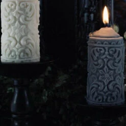 Budget π THE BLACKENED TEETH Gothic Homewares Mildred Gothic Pillar | CANDLE β¨