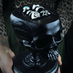 Top 10 ⌛ THE BLACKENED TEETH Gothic Homewares Skull [Black] | JEWELLERY HOLDER 🎉 -Spooky Stuff Store the blackened teeth skull black jewellery holder 3 33aa69f6 b86b 4b12 9f56 51d48fe155b6 700x700
