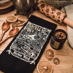Cheapest ❤️ THE PRETTY CULT Gothic Homewares Kitchen Witch | DISH TOWEL ✔️ -Spooky Stuff Store the pretty cult kitchen witch dish towel 3 04b3f698 3125 46f5 9451 830db80bdda9 700x700